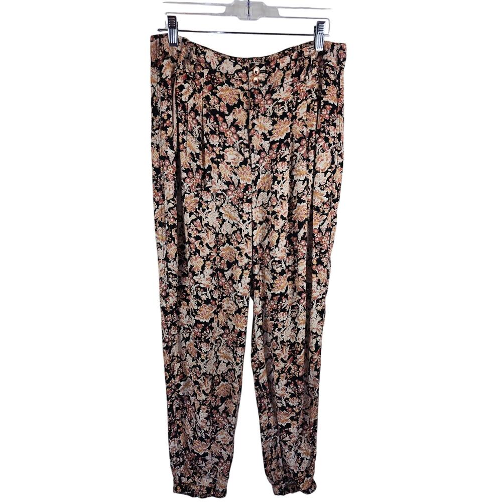 Anthropologie Diandra Floral Print High Rise Tapered Zipper Hem Women's Pants 6